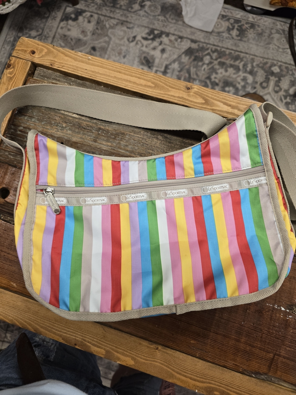 LeSportsac Multicolor Striped Crossbody Bag - Rainbow Stripes